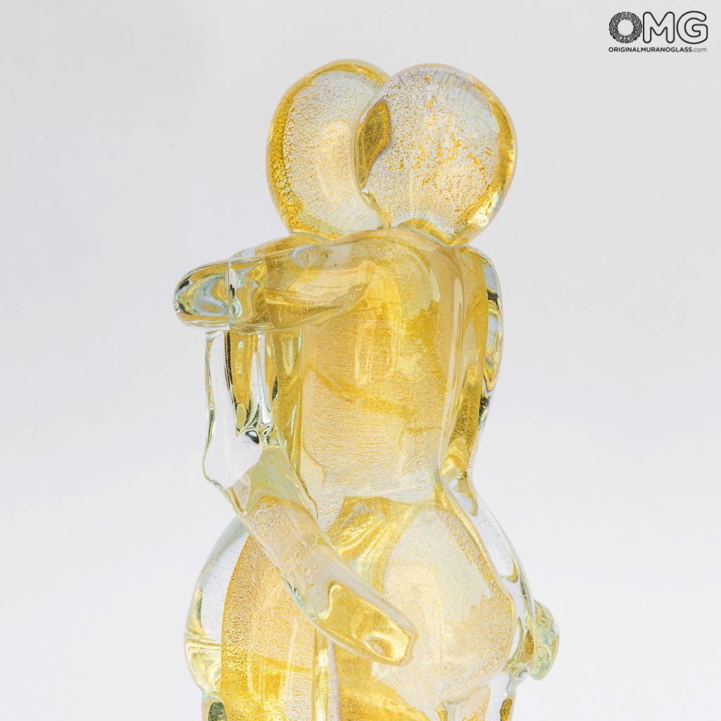 2324 ORIGINALMURANOGLASS Скульптура Золотые Влюблённые из муранского стекла 12 см  - Вид №1
