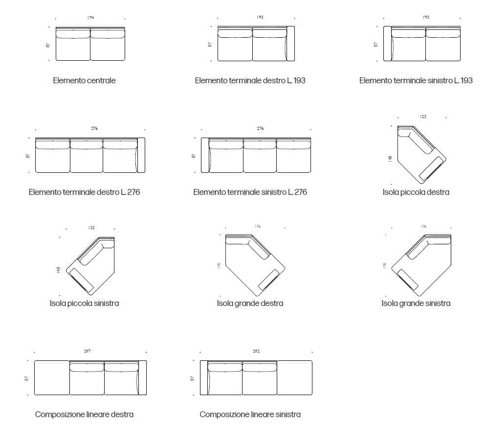 Угловой диван из ткани Driade ARCH-00095898 - Вид №6