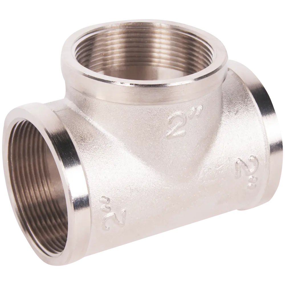 Тройник Valtec 2" ВР мм никелированная латунь 14242086 STLM-2155502 