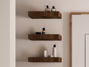 Деревянная полка для ванной