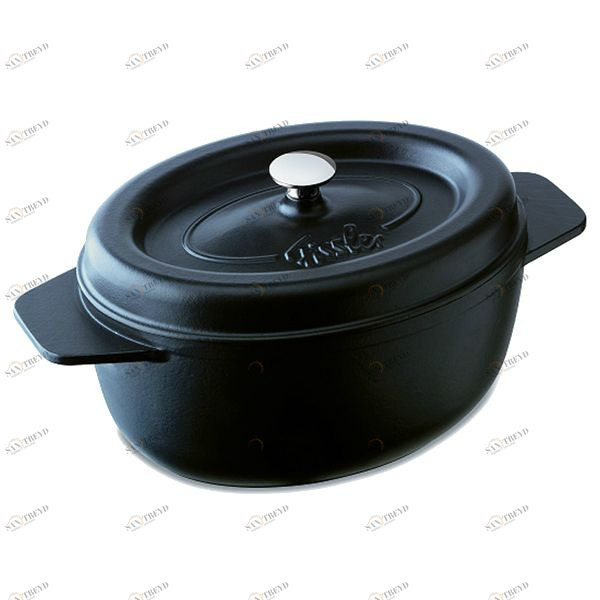 Кастрюля овальная чугунная Arcana, 4,5 л, 28 см, черная Fissler F6975028