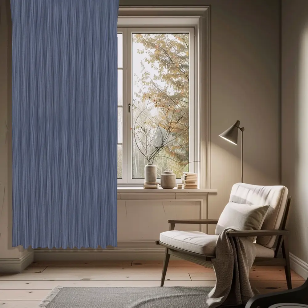 WITERRA Штора голубая с полосками на ленте 200x280 см 89427502 STLM-1564229