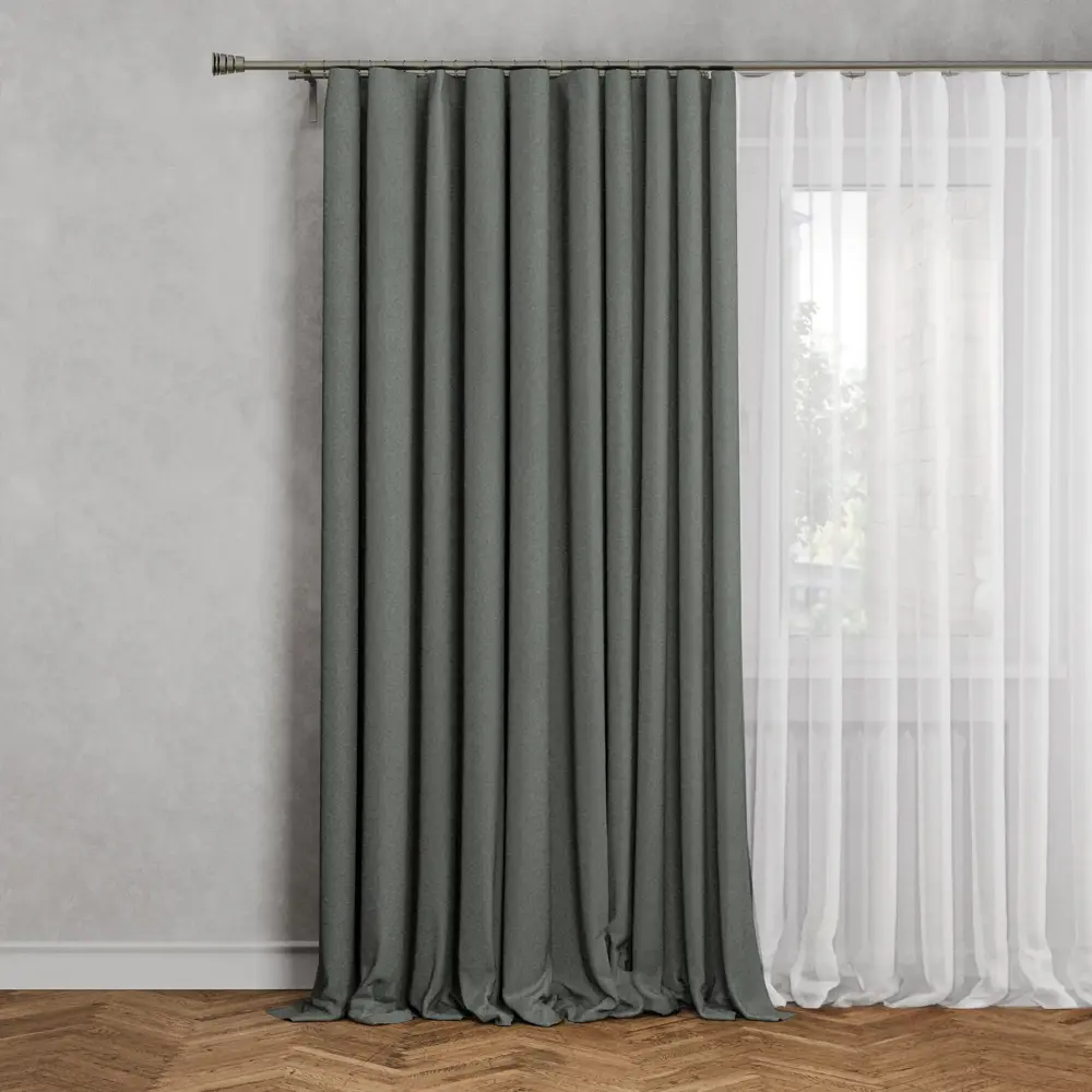 KREAFORTA Sawan - штора на ленте серо-голубого цвета 150x300 см 89431704 STLM-1582033