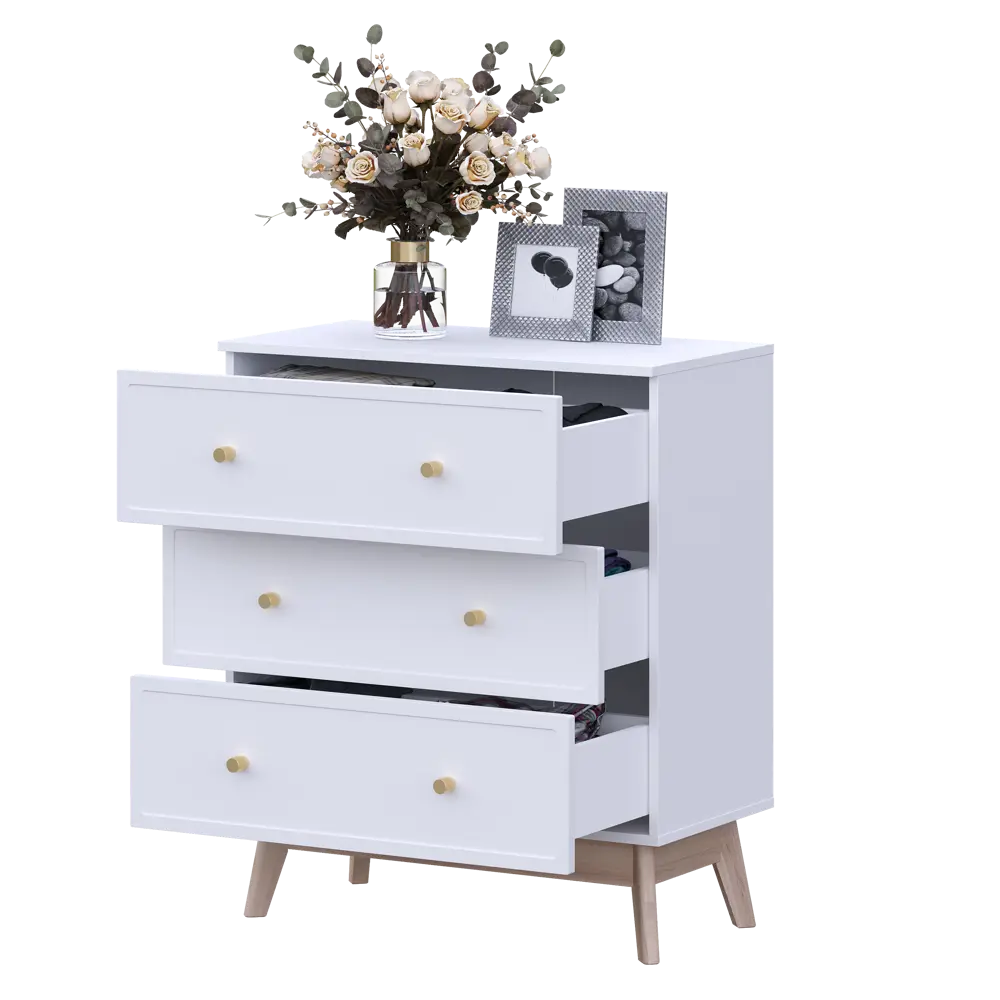 Комод KONSENSA Амьен 3 ящика 80x94x41.7 см ЛДСП цвет белый Лион STLM-2044330 - Вид №10