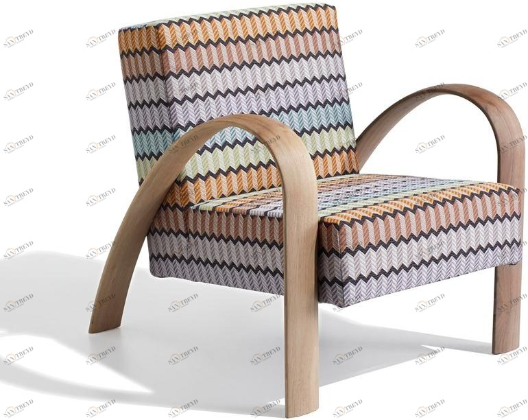 MissoniHome Кресло из ткани со съемным чехлом с подлокотниками sun-id-1476926