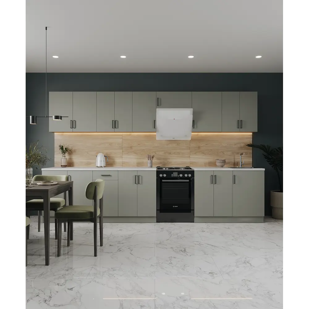 Кухонный гарнитур «Нарбус» 160х60 см ЛДСП цвет серый Santreyd STLM-2139074 - Вид №1