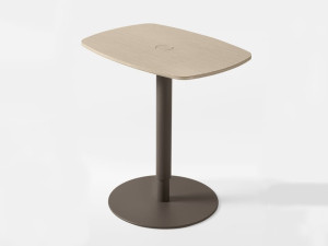 Журнальный столик с регулируемой высотой из стали и дерева