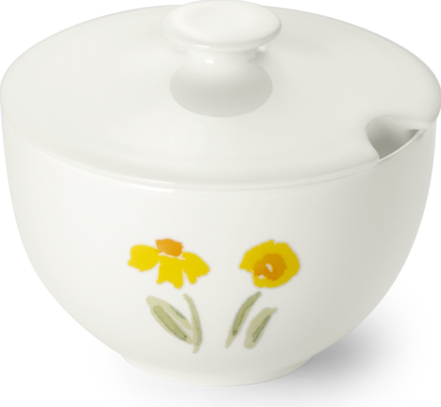 10639849 Dibbern Сахарница круглая Dibbern "Впечатление.Нарциссы" 250мл Фарфор 