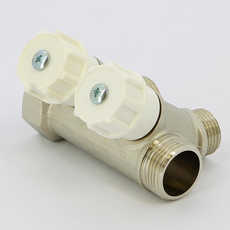 Коллектор НВ 3/4" с вентилями никелированный ITAP 2 выхода 1/2"Н 38мм 465342 - Вид №3