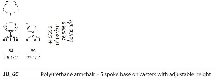 Cappellini Офисное кресло на колесиках Juli sun-id-1482142 - Вид №3