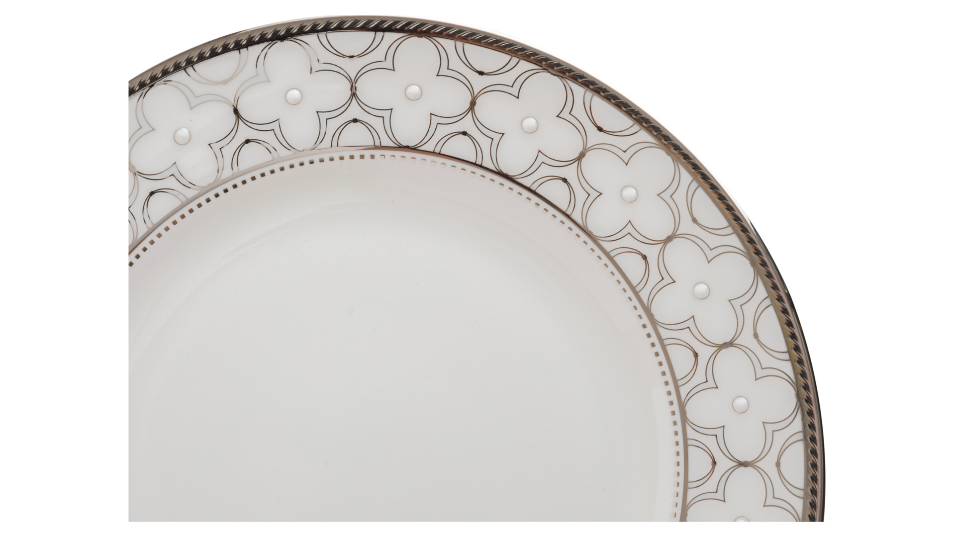 10646027 Noritake Тарелка пирожковая Noritake "Трефолио,платиновый кант" 16,7см Фарфор, Керамика  - Вид №1