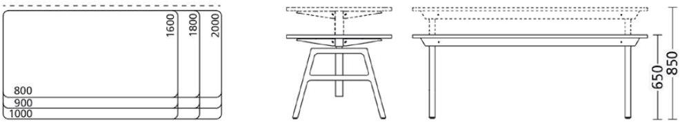 Wiesner-Hager Прямоугольный операционный стол из HPL Etio sun-id-1426708 - Вид №1
