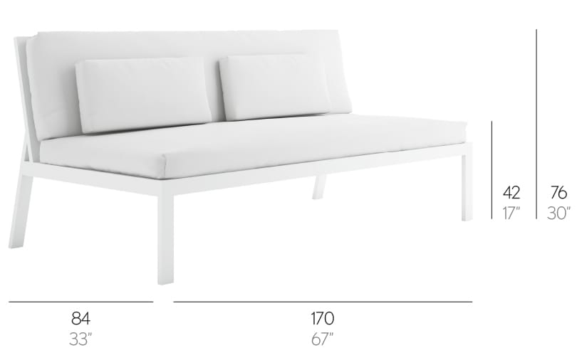 Алюминиевый модульный садовый диван для контракта GANDIABLASCO Timeless ARCH-00048821 - Вид №12