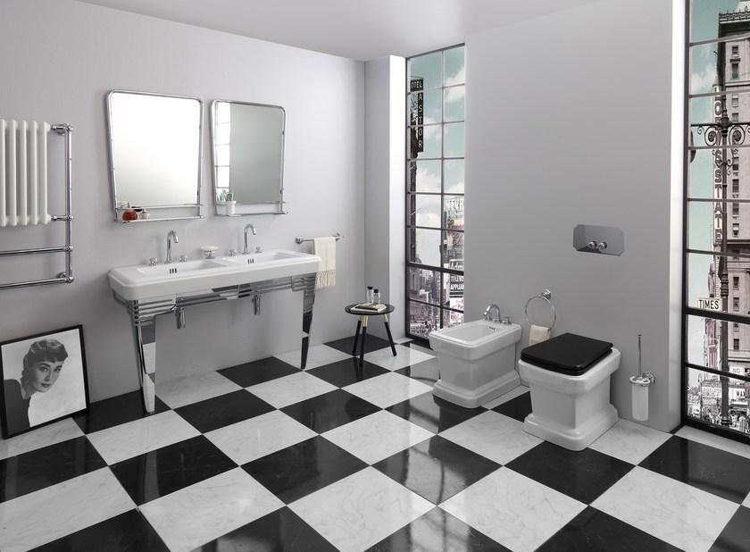 BLEU PROVENCE Двойная консольная мойка из керамики So fifties 575 - Вид №1