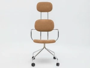 MDD Офисный стул из алькантары на козелке с подлокотниками New school