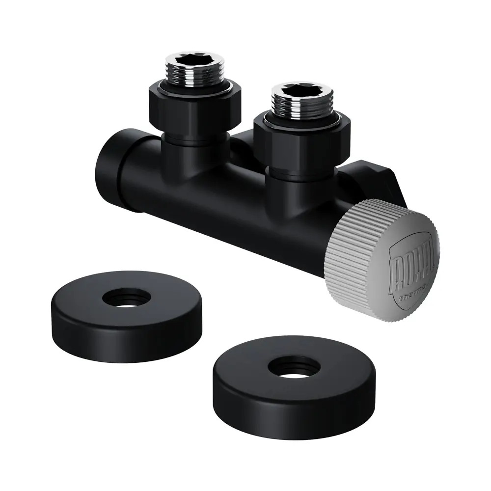 Узел нижнего подключения термостатический угловой Royal Thermo Design Pro 1/2" латунь цвет черный STLM-2177473