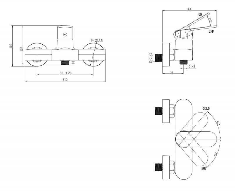 Смеситель для душа ANCORA ANC-ESDM-CRM BELBAGNO  - Вид №1