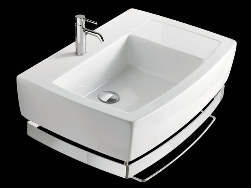 Керамическая прямоугольная раковина с держателем для полотенец Galassia SA.02 ARCH-00052079