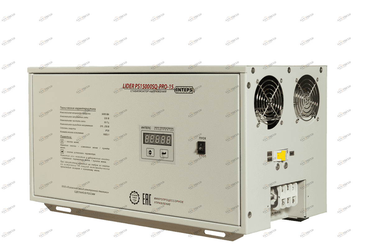 Стабилизатор напряжения LIDER PS 15000 SQ-PRO-15 sun-id-1033412