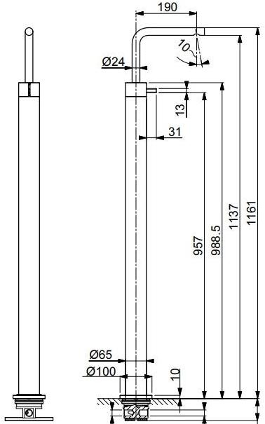 ABOUTWATER Смеситель для умывальника на одно отверстие Af/21 Fantini Rubinetti sun-id-1417441 - Вид №1