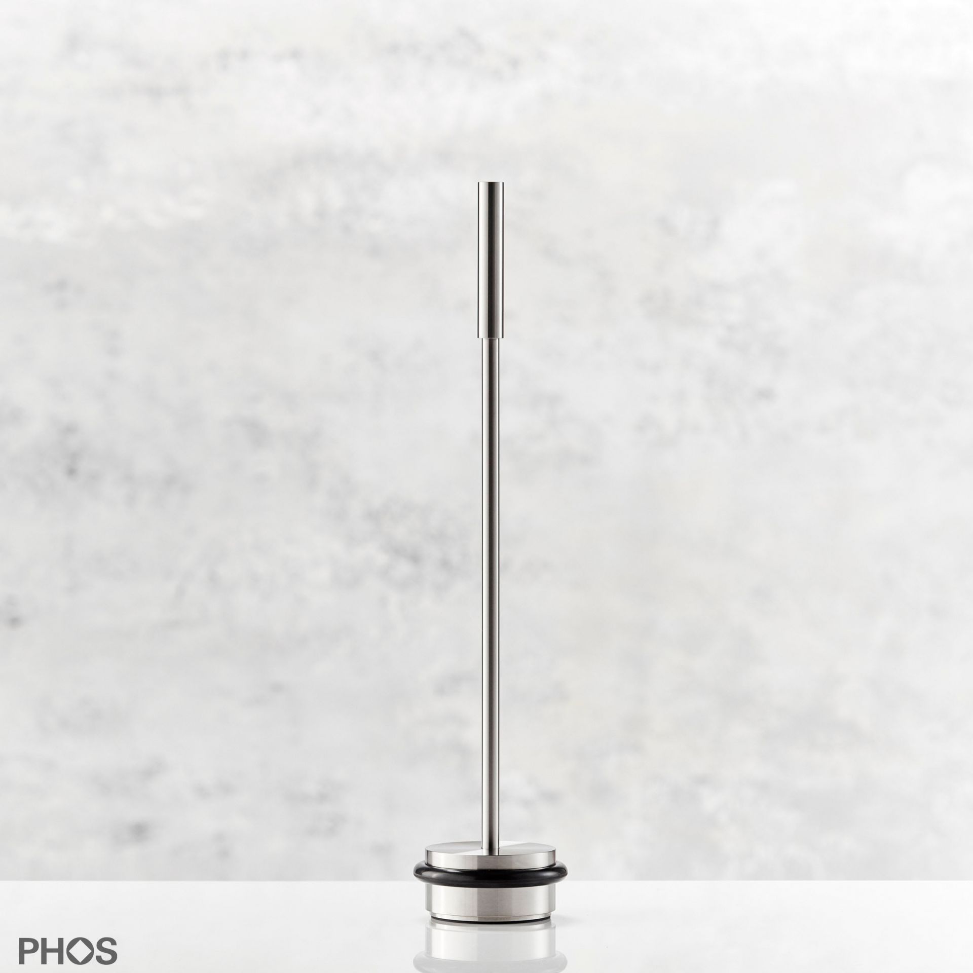 TSB90-75G450 Напольный дверной стопор, тяжелый, с ручкой 45 см, ø90 мм, высота 75 мм. PHOS 