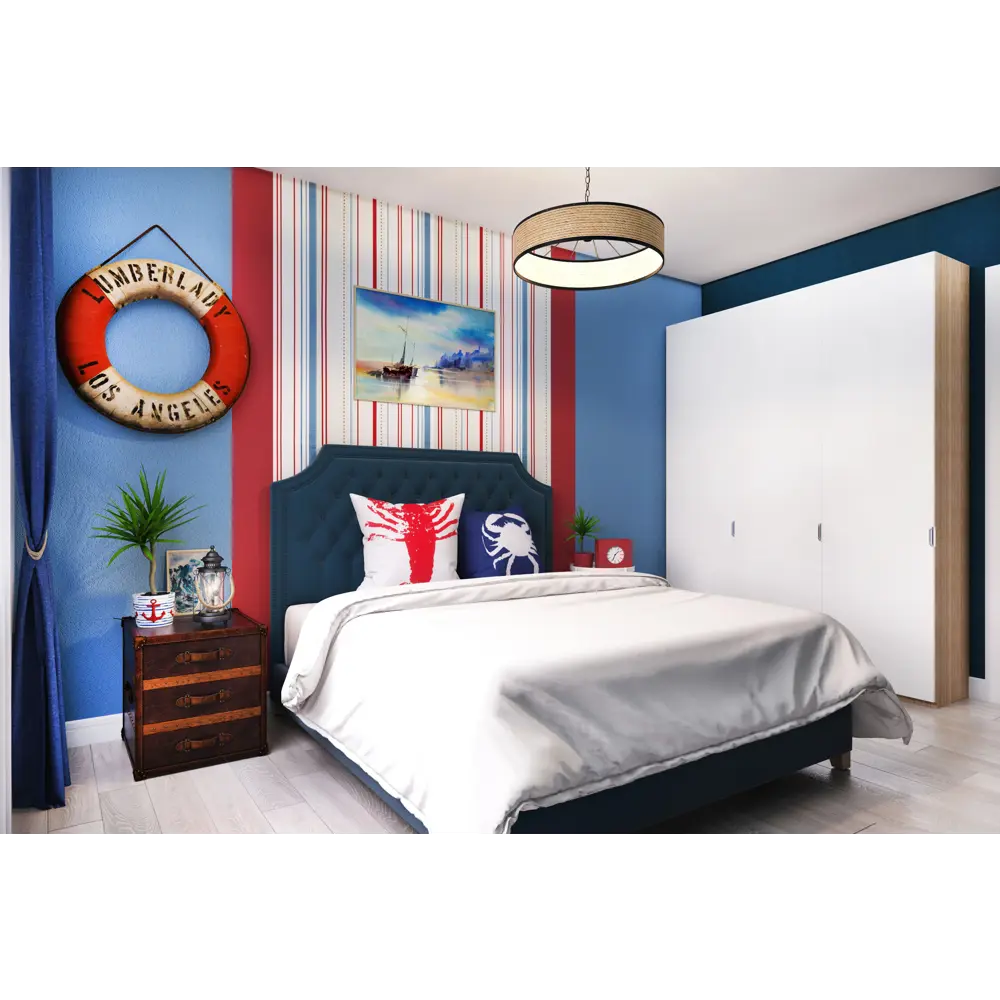 Штора на ленте «Ультрамарин» 145х260 см цвет синий ВАСИЛИСА STLM-2191414 - Вид №11