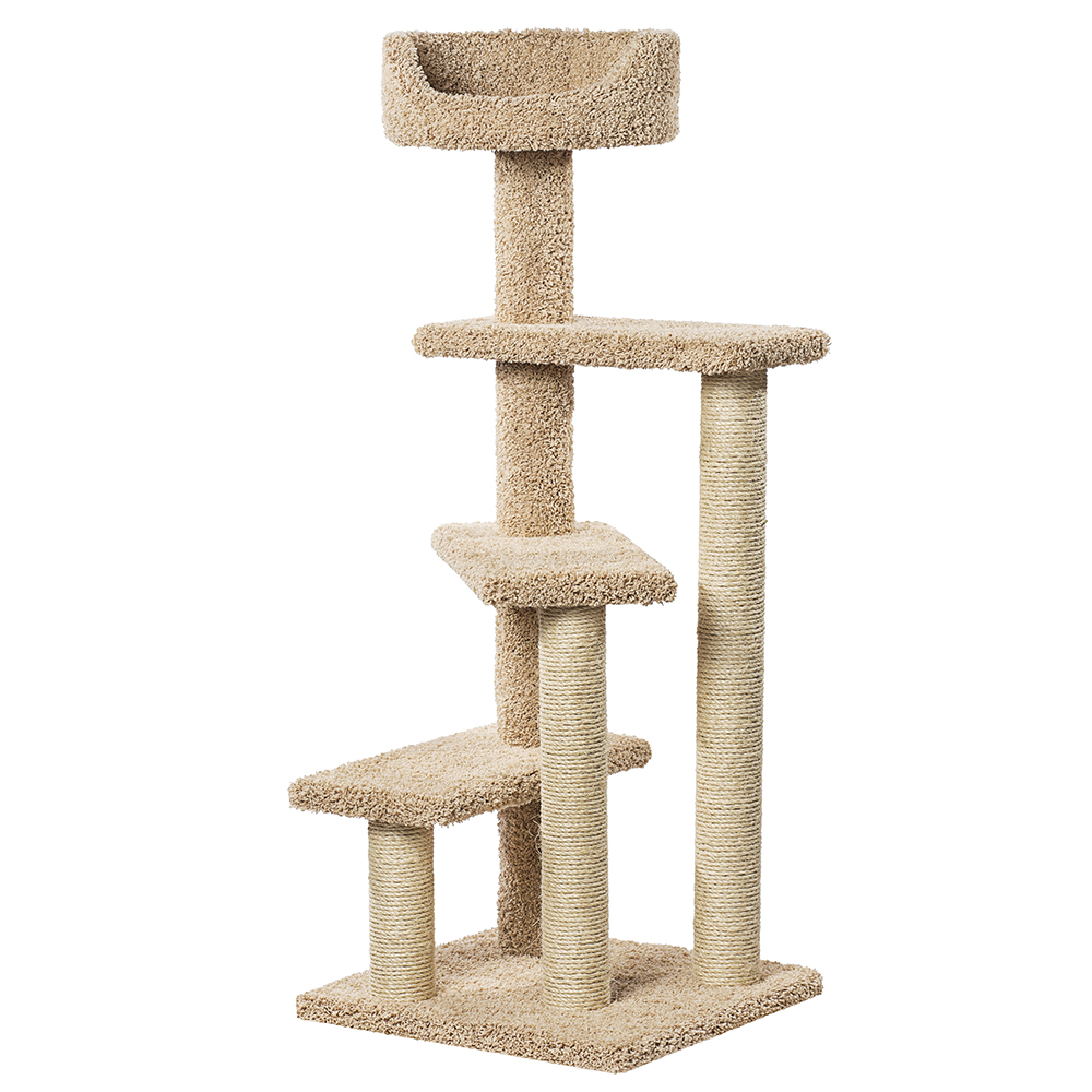 Т00000231 Когтеточка для кошек ковролиновая Винтовая лестница 57х57х145см ПУШОК 