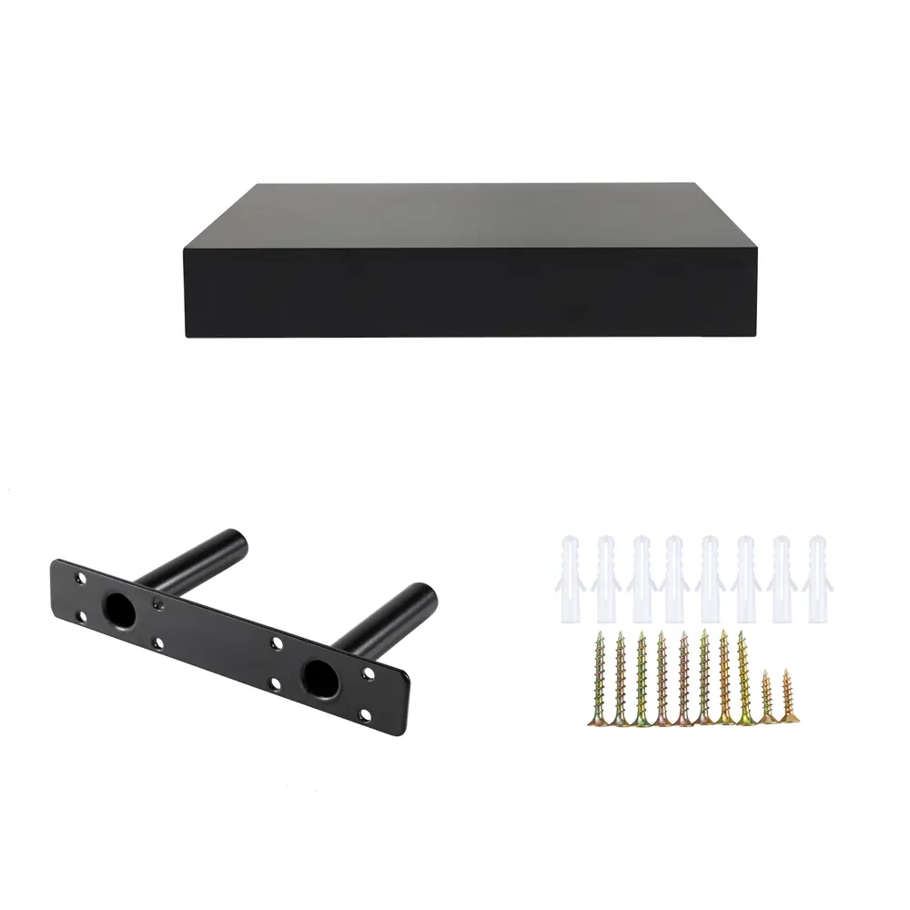 Настенная полка KONSENSA 23x23.5 см со скрытым креплением МДФ цвет черный STLM-2023406 - Вид №6