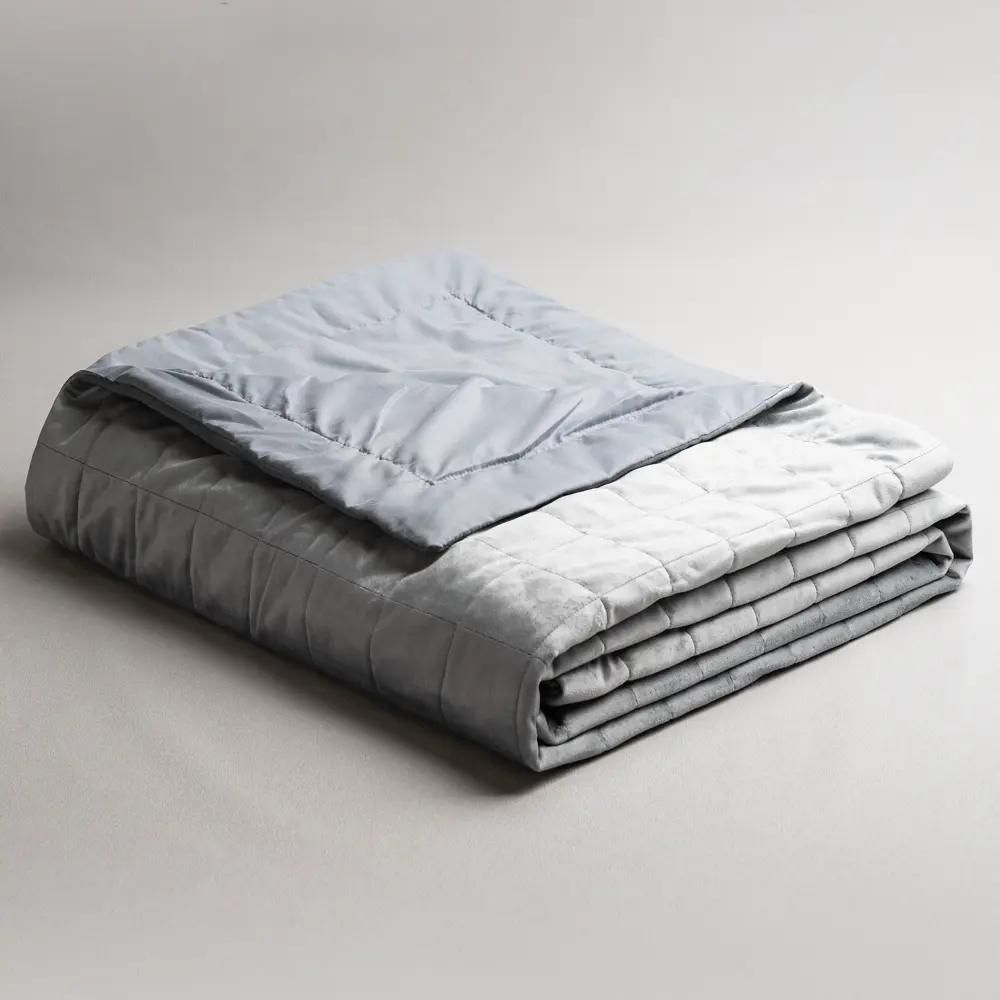 INSPIRE Покрывало Etna велюровое серое 240×220 см 89334841 STLM-1565904