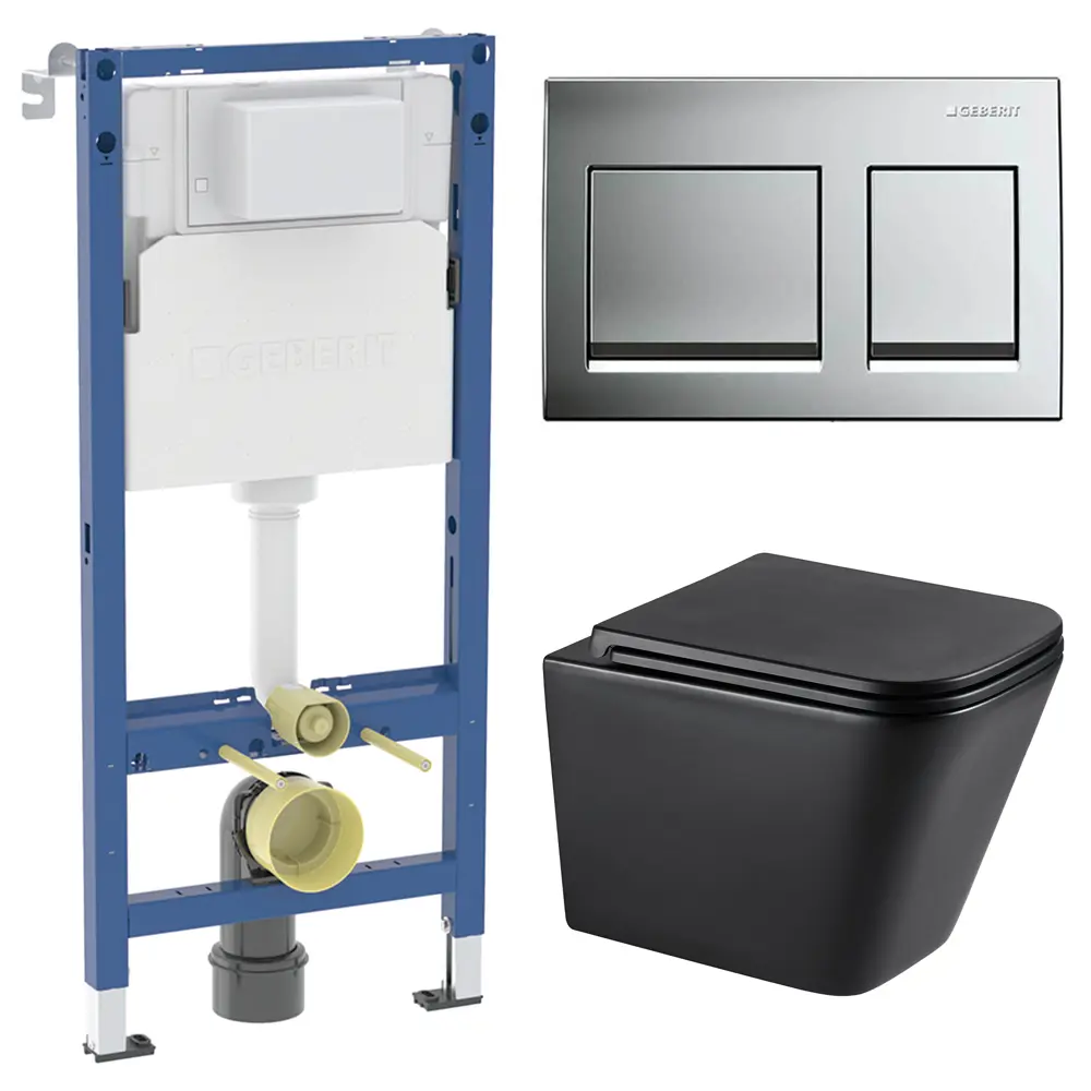 Комплект инсталляции Geberit Alpha с безободковым унитазом Moneron клавиша Geberit Alpha хром STLM-2026335