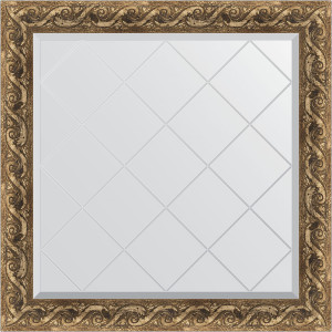 BY 4313 Зеркало с гравировкой в багетной раме - фреска 84 mm EVOFORM Exclusive-G