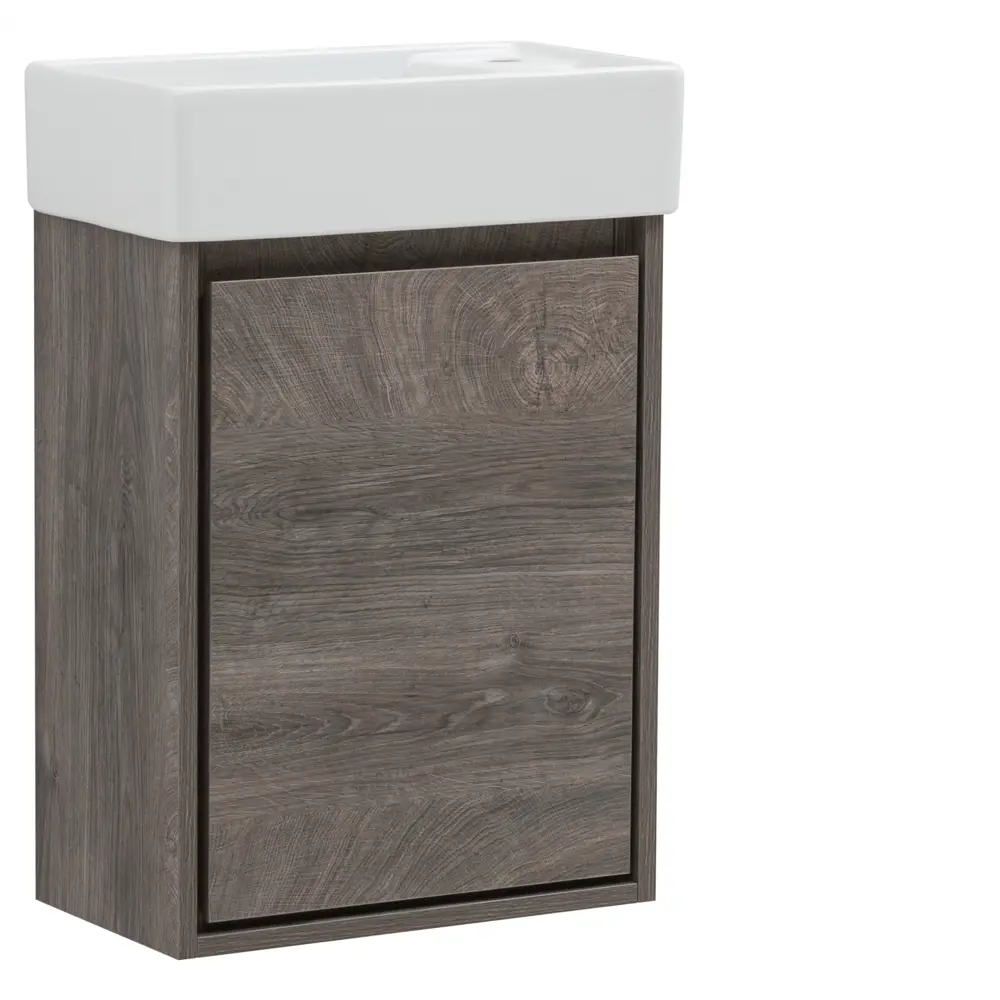 Тумба под раковину KONSENSA Мокка 2.0 подвесная 45 см цвет серый дуб STLM-2026066 - Вид №5