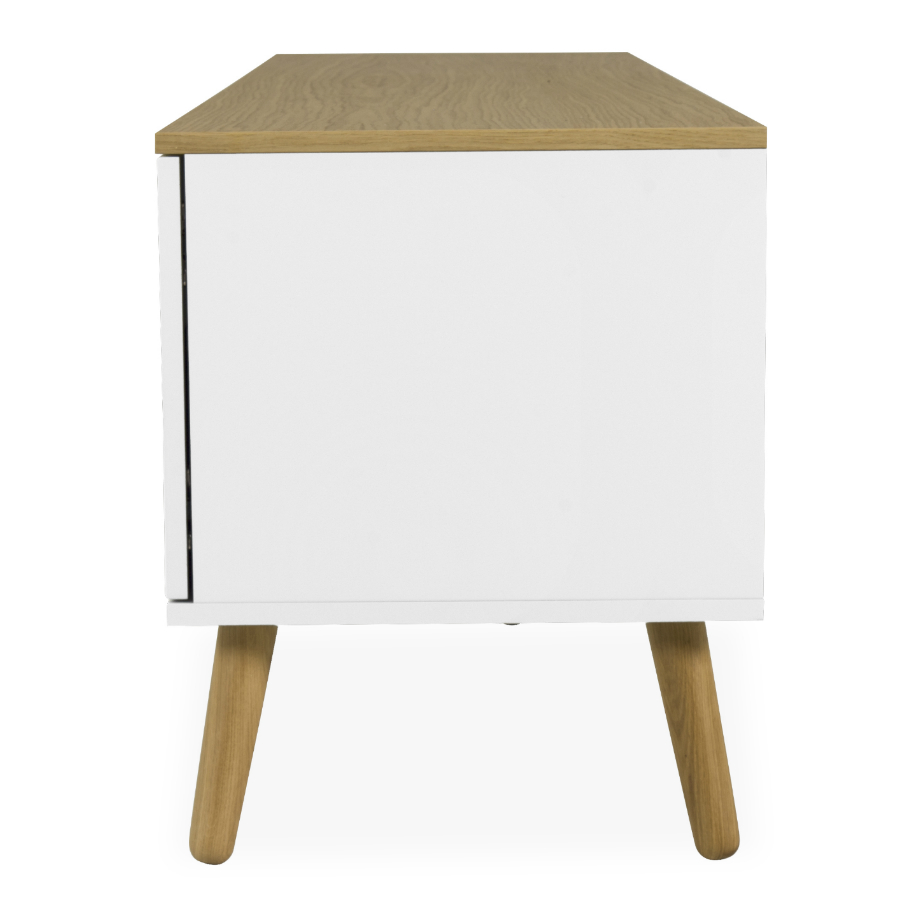 Тумба под ТВ Tenzo Dot, 54х192х43 см, дуб, белая 1665454 - Вид №4