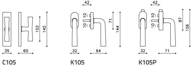 Оконная ручка из латуни Garda K105 Santreyd - Вид №1