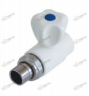 Кран шаровый KALDE D20х3/4" НР прямой с американкой белый 3242VLR200C00