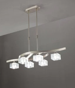 Подвесная люстра Mantra Cuadrax 1115 MANTRA ДИЗАЙНЕРСКИЕ, CUADRAX CHROM MATTE 057612 Белый;серебро