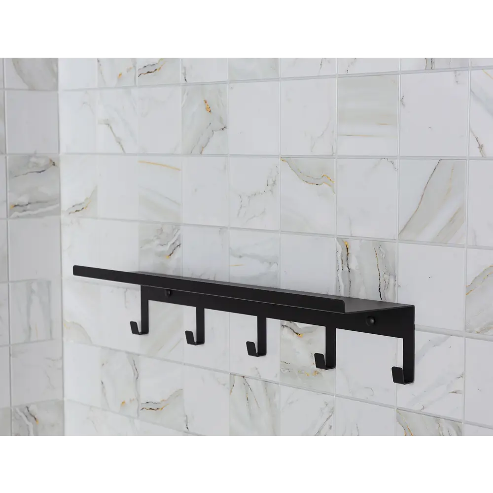 Полка настенная Manzzaro 50x12 см со скрытым креплением сталь цвет черный 88893754 STLM-2041754  - Вид №1