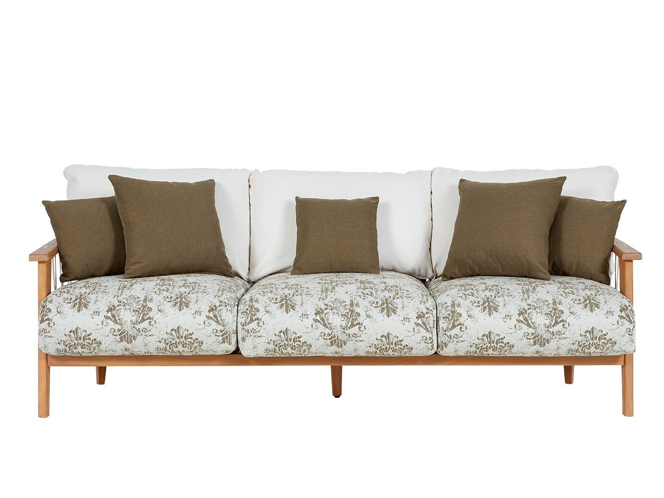 3-местный садовый диван из ткани с основанием iroko Rever ARCH-00088431