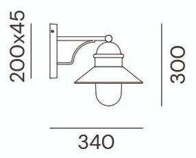 Il Fanale Настенный светильник из металла с прямым светом Borgo 244.05.ort - Вид №2