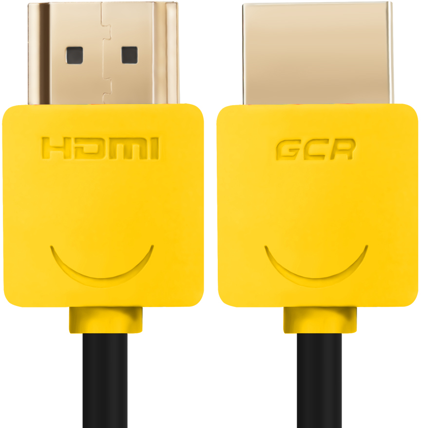 GCR-HM540-1.0m кабель 1.0m hdmi версия 1.4, черный, желтые коннекторы, slim od3.8mm, 32/32 awg, позолоченные контакты, ethernet 10.2 гбит/с, 3d, 4k, premium , экран Greenconnect Santreyd  - Вид №2