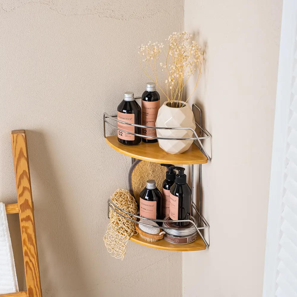 Полка угловая Модулус 22х22х37.4 см, цвет хром Santreyd Модулус Бамбук STLM-2035866 - Вид №5