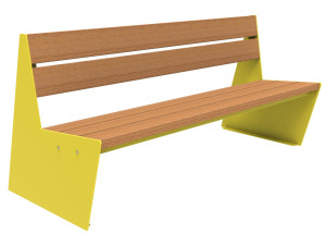 Скамья из окуме со спинкой