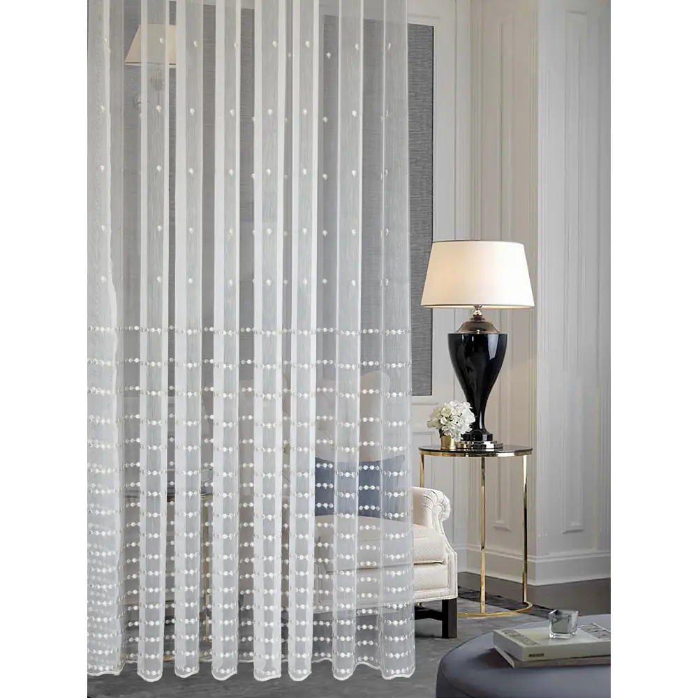 Тюль Santreyd 15130 V6 — серый сетчатый для изящных штор 89390562 STLM-1323424