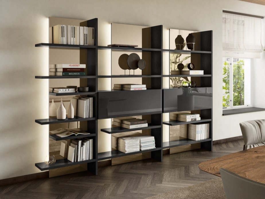 Деревянный книжный шкаф с освещением Lago PENTAGRAM - 1457 ARCH-00074438 - Вид №1