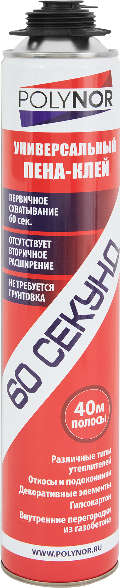 85192892 Клей-пена полиуретановый 60 секунд универсальный 1000 мл STLM-0059742 POLYNOR 