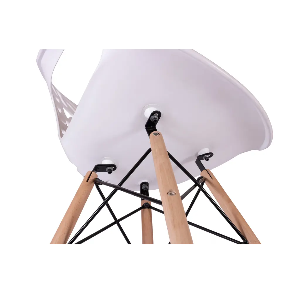Стул Petalo STP-01-02 60x82x45 см ножки дерево/бежевый сиденье полипропилен цвет белый Santreyd STLM-2184188 - Вид №5