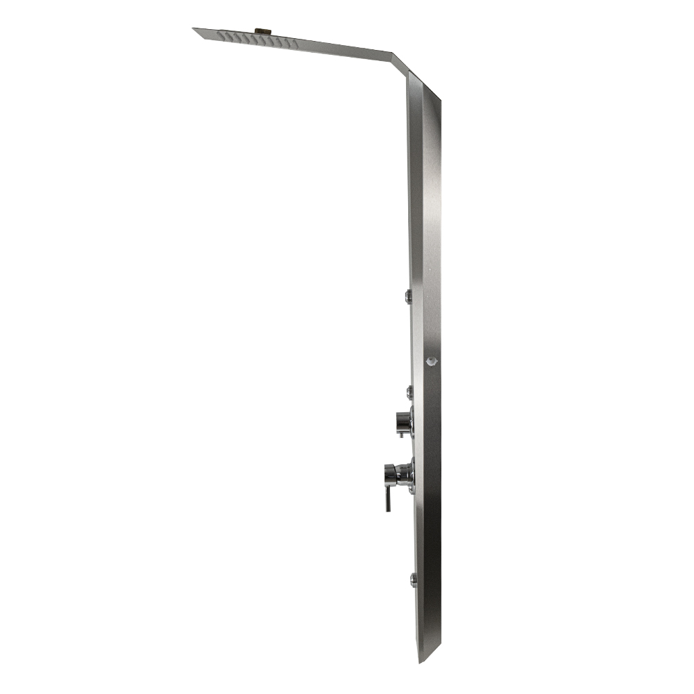 GFmark - Душевая панель РАЗБОРНАЯ - "тропический душ" с двумя лейками, корпус МАТОВАЯ нержавеющая сталь марки 304, код: 5511  - Вид №4