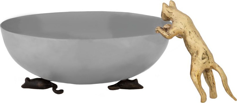 10635863 Michael Aram Чаша Michael Aram Кот и мыши 19см, сталь нержавеющая Сталь нержавеющая 