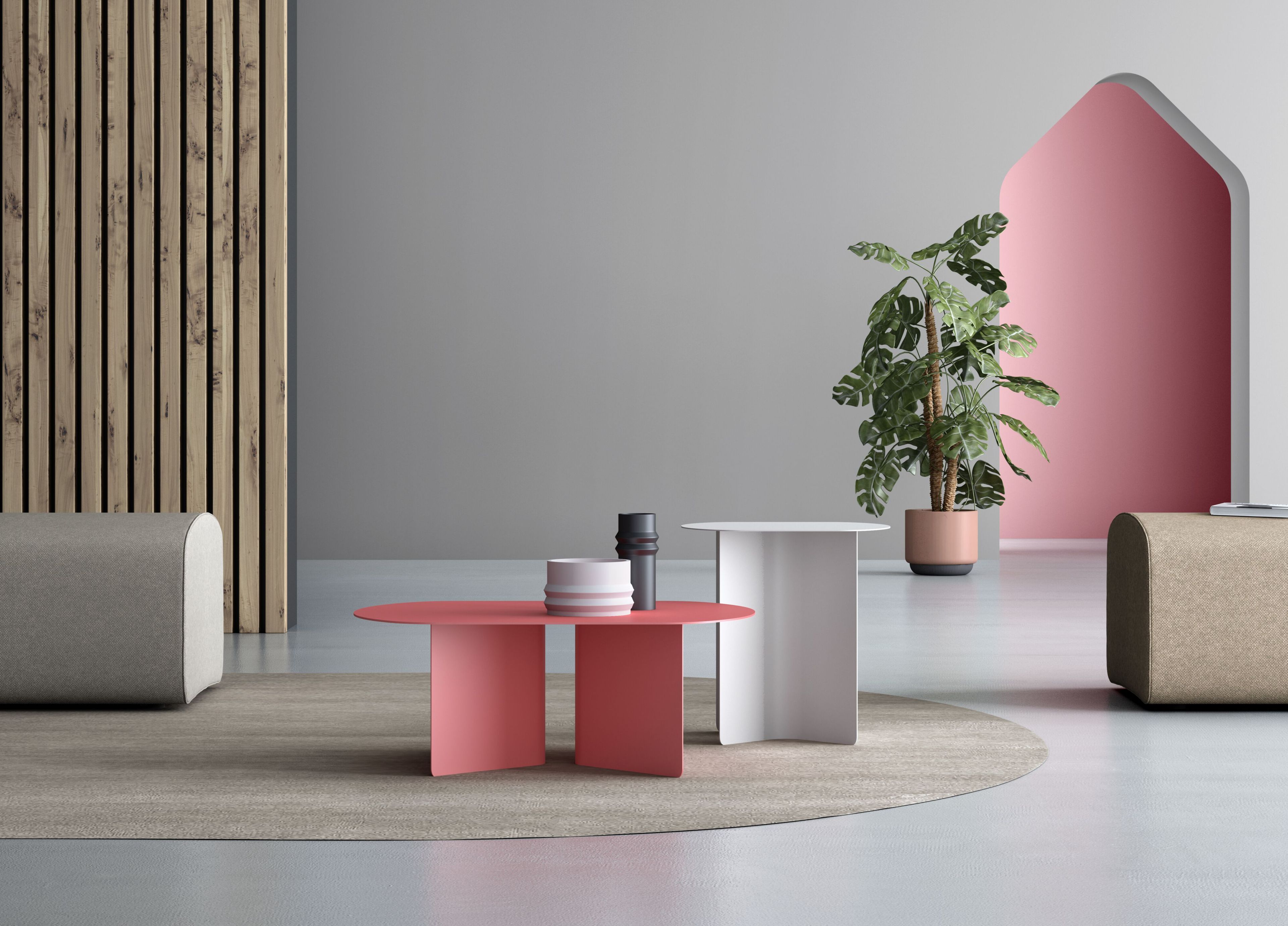 Металлический овальный журнальный столик Leyform SLIM ARCH-00055298 - Вид №1