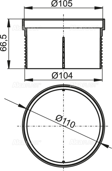 Насадка горловины трапа DN105 ALCAPLAST APV0800 - Вид №1